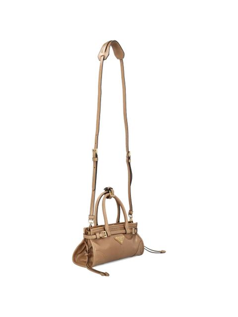 Prada mini Bonnie leather tote bag - Neutrals