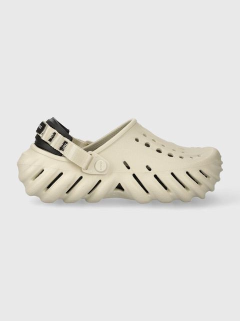Crocs klapki Echo Clog damskie kolor beżowy na platformie 207937 - zdjęcie produktu nr 1