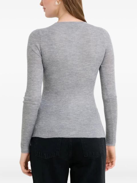 Gabriela Hearst Julian ribbed Henley T-shirt - Grey