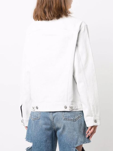 Maison Margiela collarless denim jacket - White