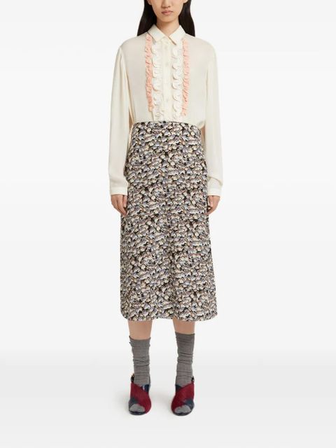 Marni floral-pattern midi skirt - Black - zdjęcie produktu nr 1