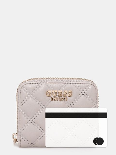 Guess portfel GIULLY damski kolor beżowy SWQG96 73137