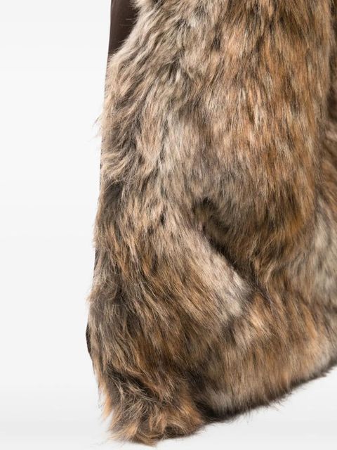 MM6 Maison Margiela Japanese faux fur tote bag - Brown - zdjęcie produktu nr 2