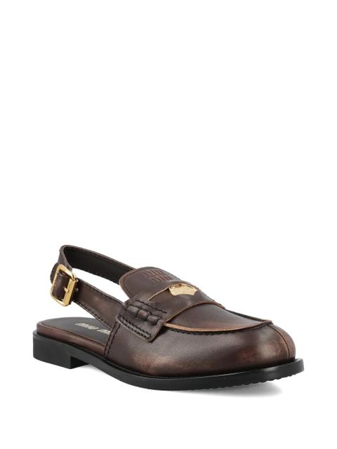 Miu Miu penny strap loafers - Brown - zdjęcie produktu nr 2