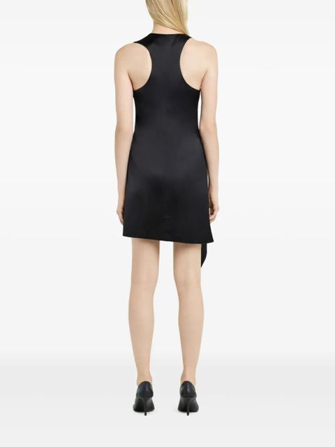 Courrèges double-buckle satin dress - Black