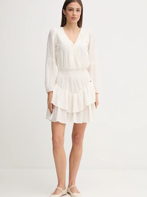 Pepe Jeans sukienka kolor beżowy mini rozkloszowana PL9537702 - zdjęcie produktu nr 1