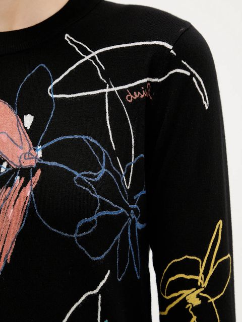 Desigual sweter ARTY damski kolor czarny lekki 25WWJF33