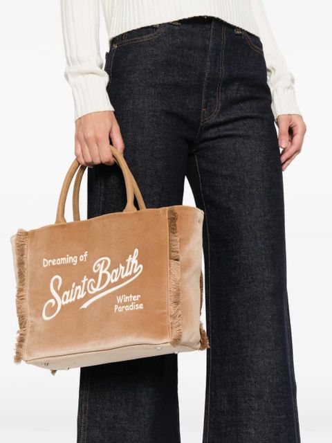 MC2 Saint Barth fringed velvet satchel - Brown