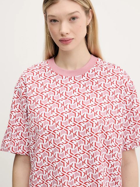 Karl Lagerfeld Jeans t-shirt bawełniany damski kolor różowy A2W17029