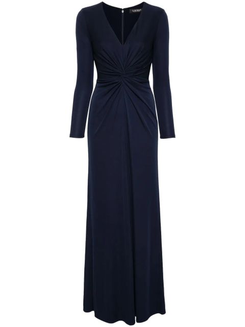 Lauren Ralph Lauren twisted V-neck gown - Blue - zdjęcie produktu nr 1