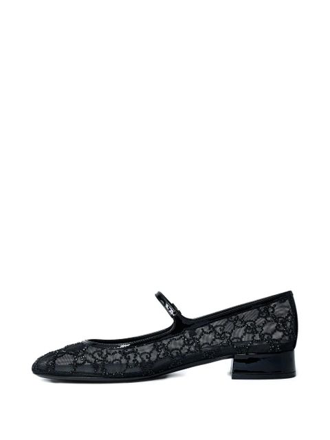 Gucci GG crystal-embellished ballet flats - Black
