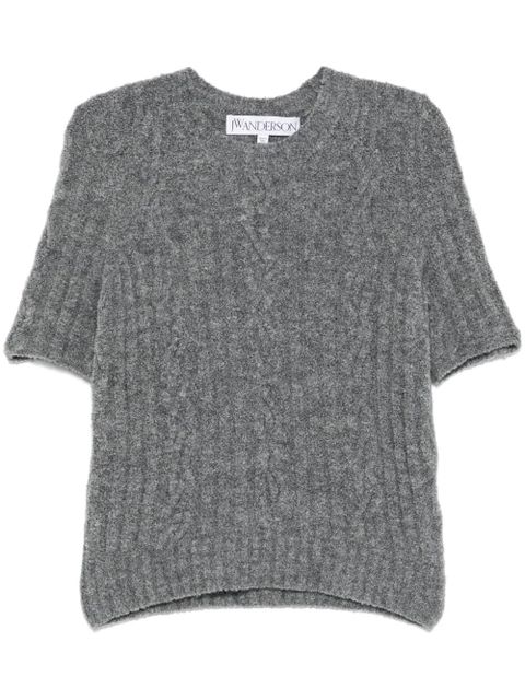 JW Anderson cable-knit short sleeve T-shirt - Grey - zdjęcie produktu nr 1