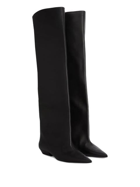 Jil Sander leather knee-high boots - Black - zdjęcie produktu nr 2
