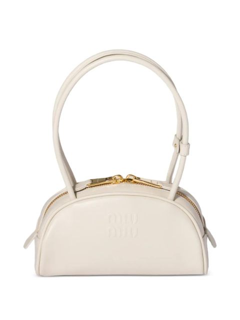 Miu Miu Beau embossed-logo shoulder bag - Neutrals - zdjęcie produktu nr 1