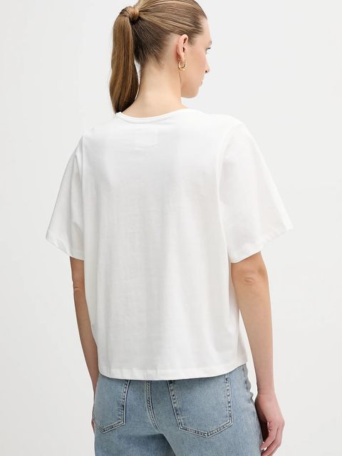 OUI t-shirt bawełniany damski kolor biały 96046 - zdjęcie produktu nr 2