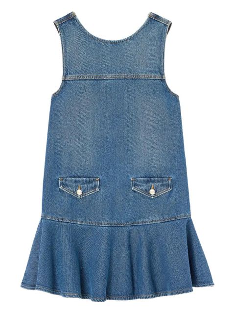 GANNI pocket ruffled mini dress - Blue