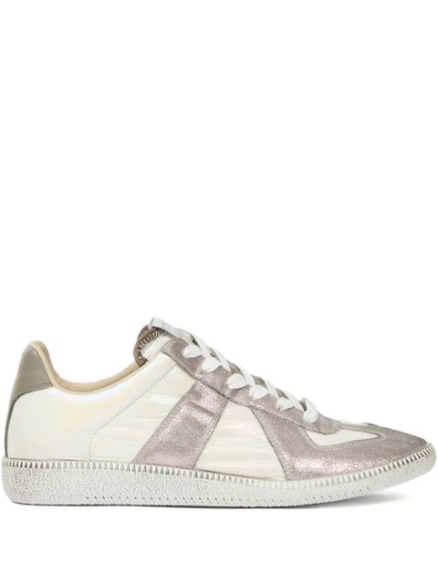 Maison Margiela Metallic leather panelled sneakers - Neutrals - zdjęcie produktu nr 1