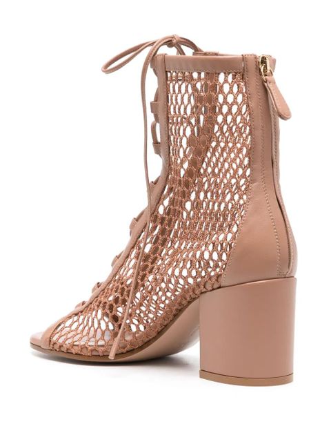 Gianvito Rossi open-knit lace-up sandals - Pink