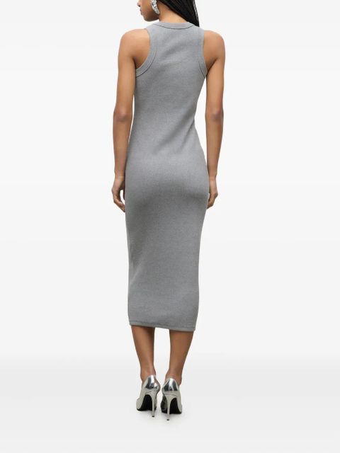 AREA crystal-embellished ribbed midi dress - Grey - zdjęcie produktu nr 2