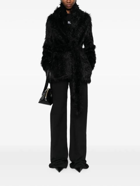 Balenciaga belted faux-fur jacket - Black - zdjęcie produktu nr 2