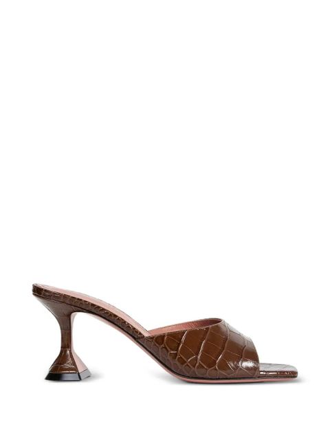 Amina Muaddi Lupita croc-effect mules - Brown - zdjęcie produktu nr 1