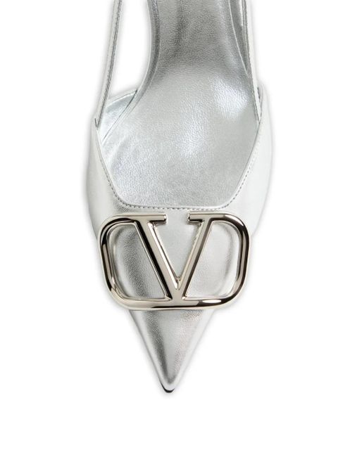 Valentino Garavani 80mm VLogo slingback pumps - Silver