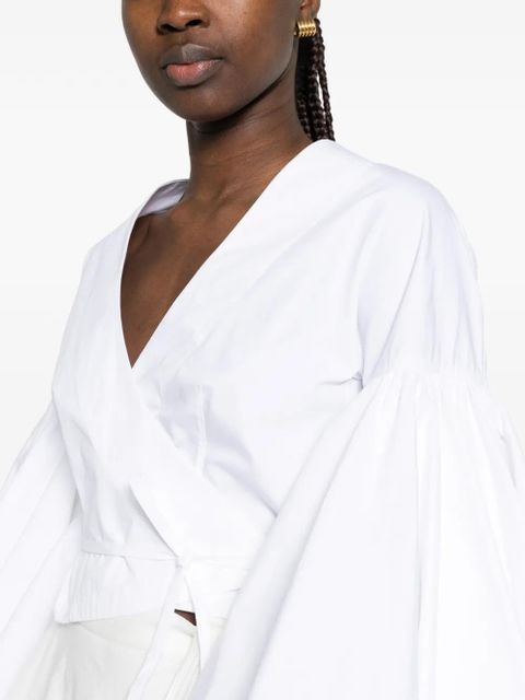 Jacquemus Le Cachs Coeur Paysan wrap-design cropped top - White