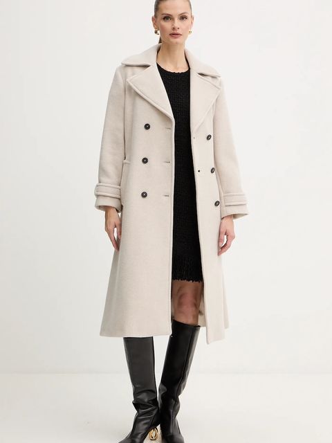 Marella płaszcz z dodatkiem wełny kolor beżowy 2523016112200 - zdjęcie produktu nr 2