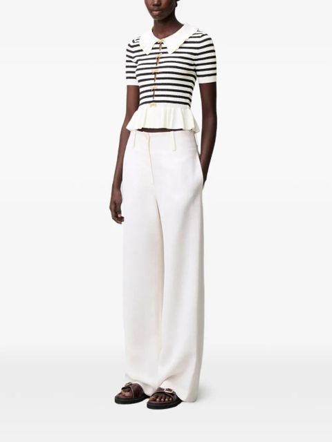 Claudie Pierlot striped ruffled sweatshirt - Neutrals