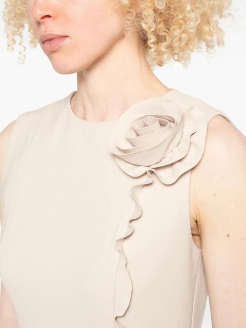 ROTATE BIRGER CHRISTENSEN floral-detail ruffled mini dress - Neutrals