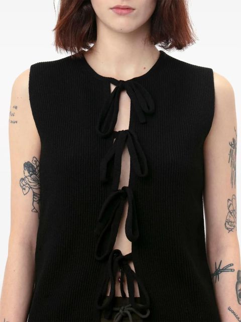 JW Anderson bow-tie ribbed tank top - Black
