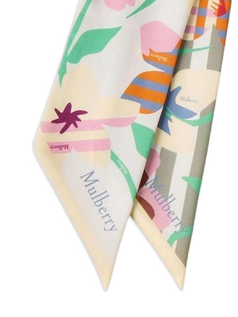 Mulberry floral-print scarf - White - zdjęcie produktu nr 2