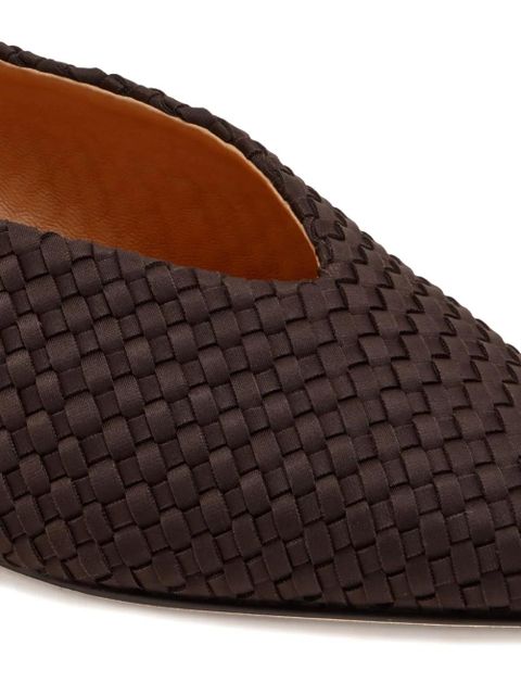 NAGHEDI Strada pointed-toe woven-design ballet flats - Brown