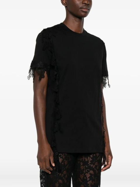 Blumarine lace-trimmed short-sleeve top - Black