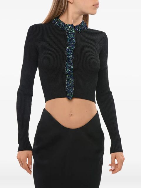 Balmain ribbed sequin-embellished cardigan - Black - zdjęcie produktu nr 1