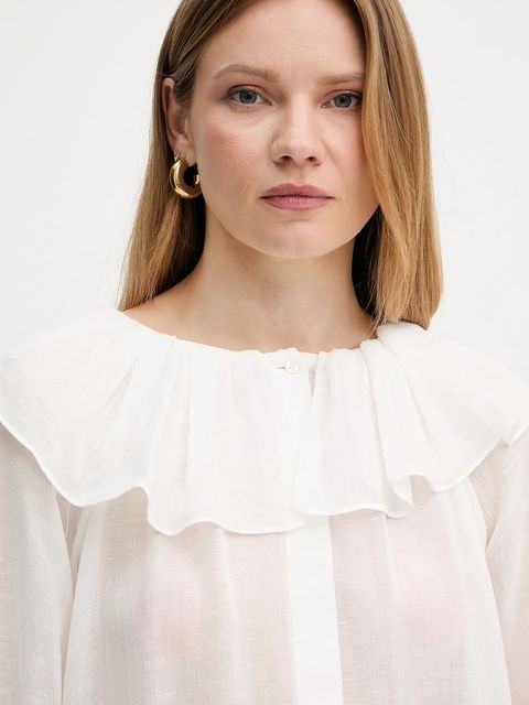 Weekend Max Mara bluzka z domieszką lnu