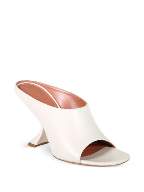 Amina Muaddi 90mm Uma mule - White