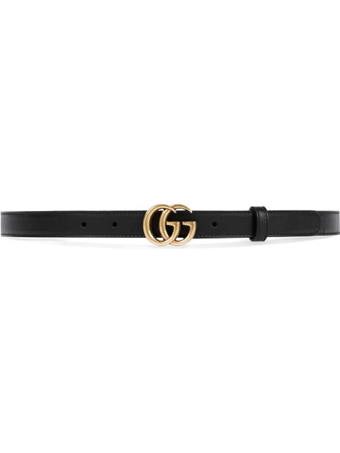 Gucci Leather belt with double G buckle - Black - zdjęcie produktu nr 1