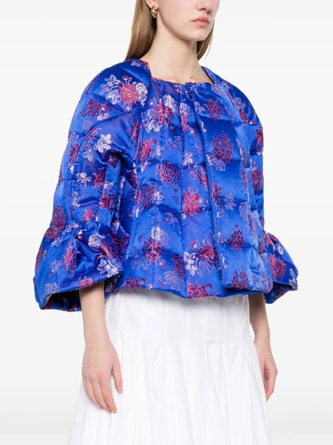 Comme Des Garçons floral-jacquard jacket - Blue