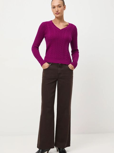 Medicine sweter z wełny merino kolor różowy - zdjęcie produktu nr 1