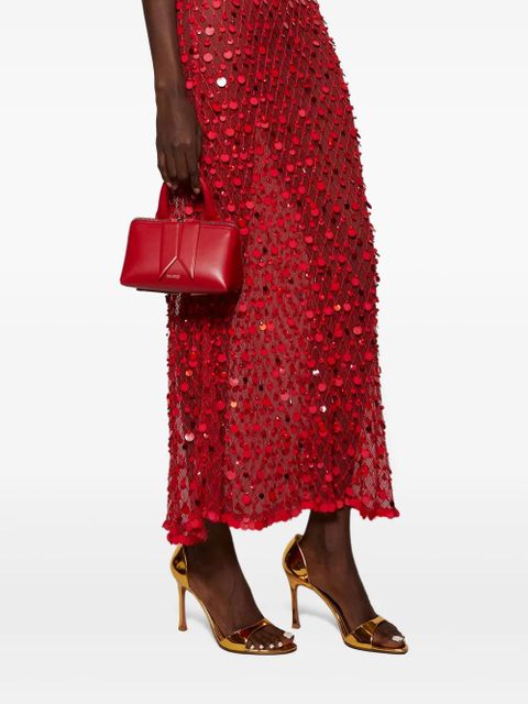 Amina Muaddi 95mm Agnese metallic open-toe sandals - Gold