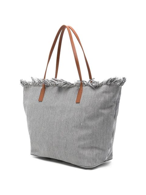 MC2 Saint Barth City stripe-pattern tote bag - Black