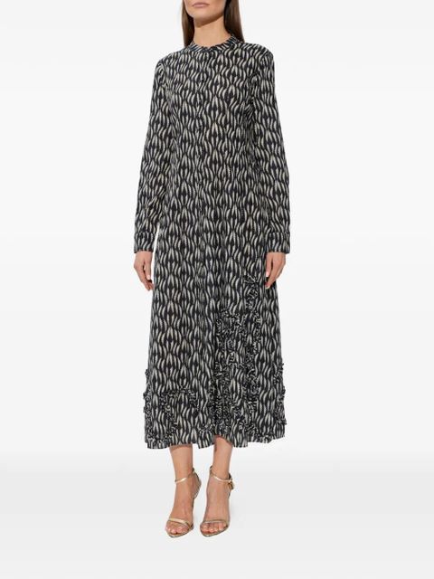 Ulla Johnson Laurentine ruffled print midi dress - Black