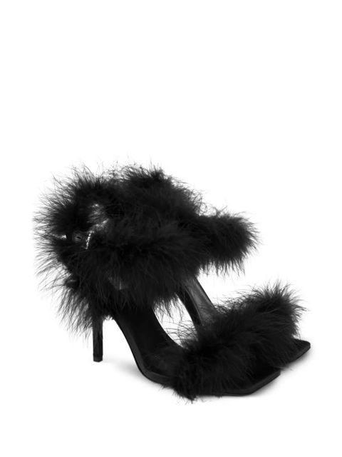 Moschino feather-embellished sandals - Black - zdjęcie produktu nr 2
