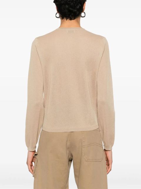 Moncler logo-embroidered cardigan - Neutrals