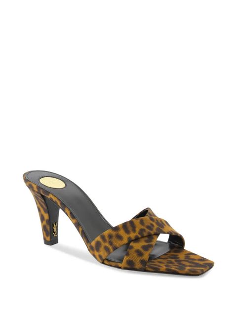 Saint Laurent 75mm leopard-print sandals - Brown - zdjęcie produktu nr 2