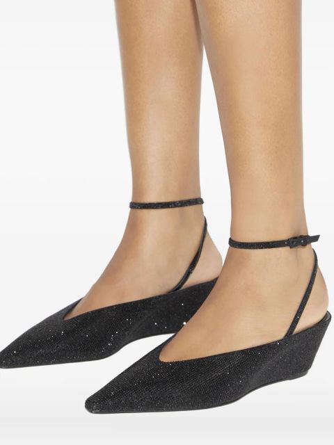 Tory Burch 50mm pavé wedge pumps - Black