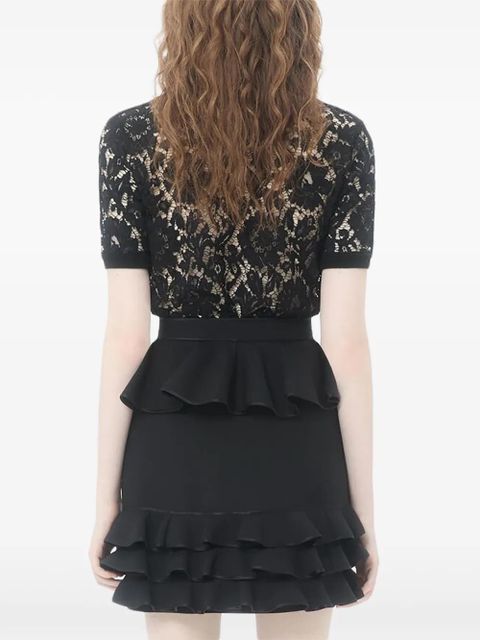 Valentino Garavani cotton and lace top - Black