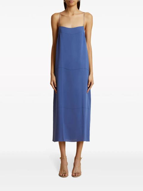 KHAITE Sicily silk midi dress - Blue