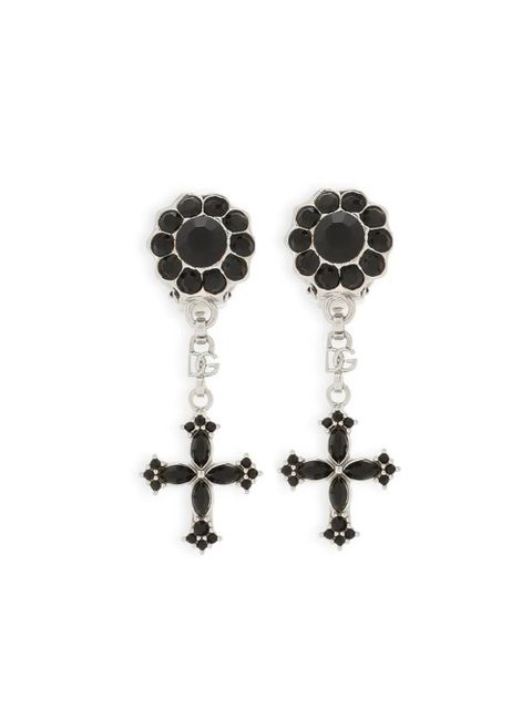 Dolce & Gabbana cross pendant clip-on earrings - Black - zdjęcie produktu nr 1